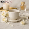 Elegance White Ceramic Cup & Saucer – Minimal Luxury Tea & Coffee Set (6pc Set)