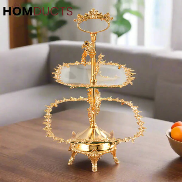 Elegant 2-Tier Serving Plate: European-Inspired Fruit & Dessert Stand for Weddings & Events