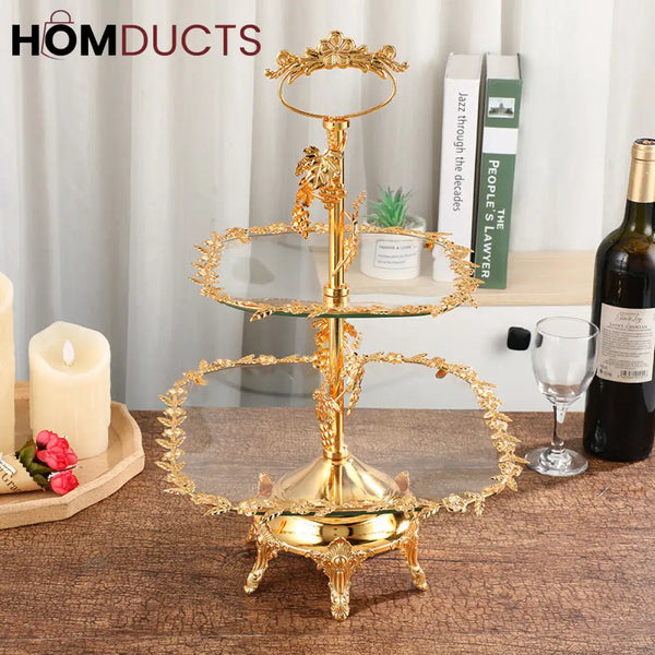 Elegant 2-Tier Serving Plate: European-Inspired Fruit & Dessert Stand for Weddings & Events