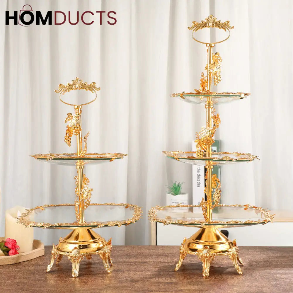 Elegant 2-Tier Serving Plate: European-Inspired Fruit & Dessert Stand for Weddings & Events