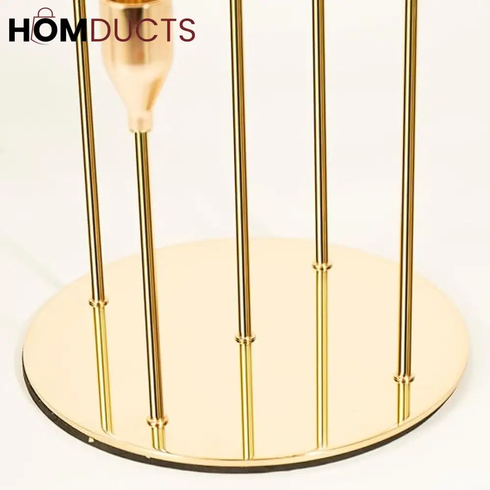 Elegant 5-Arm Gold Candlestick Holder - Table Centerpiece for Taper & LED Candles