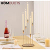 Elegant 5-Arm Gold Candlestick Holder - Table Centerpiece for Taper & LED Candles