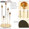 Elegant 5-Arm Gold Candlestick Holder - Table Centerpiece for Taper & LED Candles
