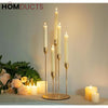Elegant 5-Arm Gold Candlestick Holder - Table Centerpiece for Taper & LED Candles