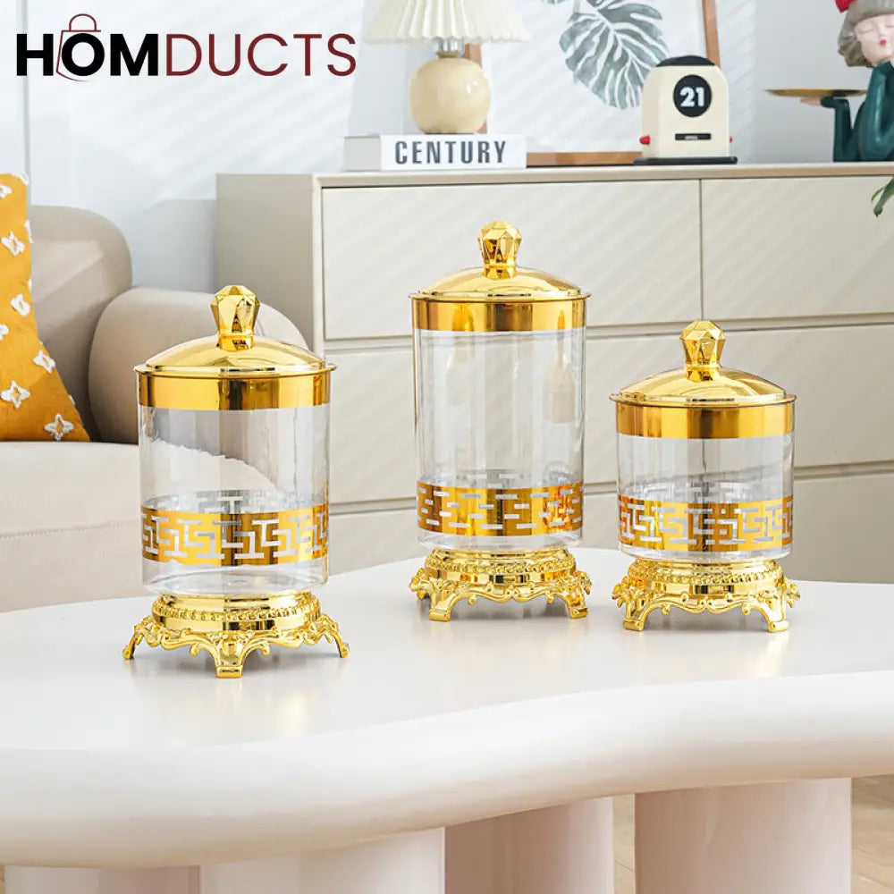 Elegant Acrylic Candy Jar Set - 3 Piece Transparent Treat Storage
