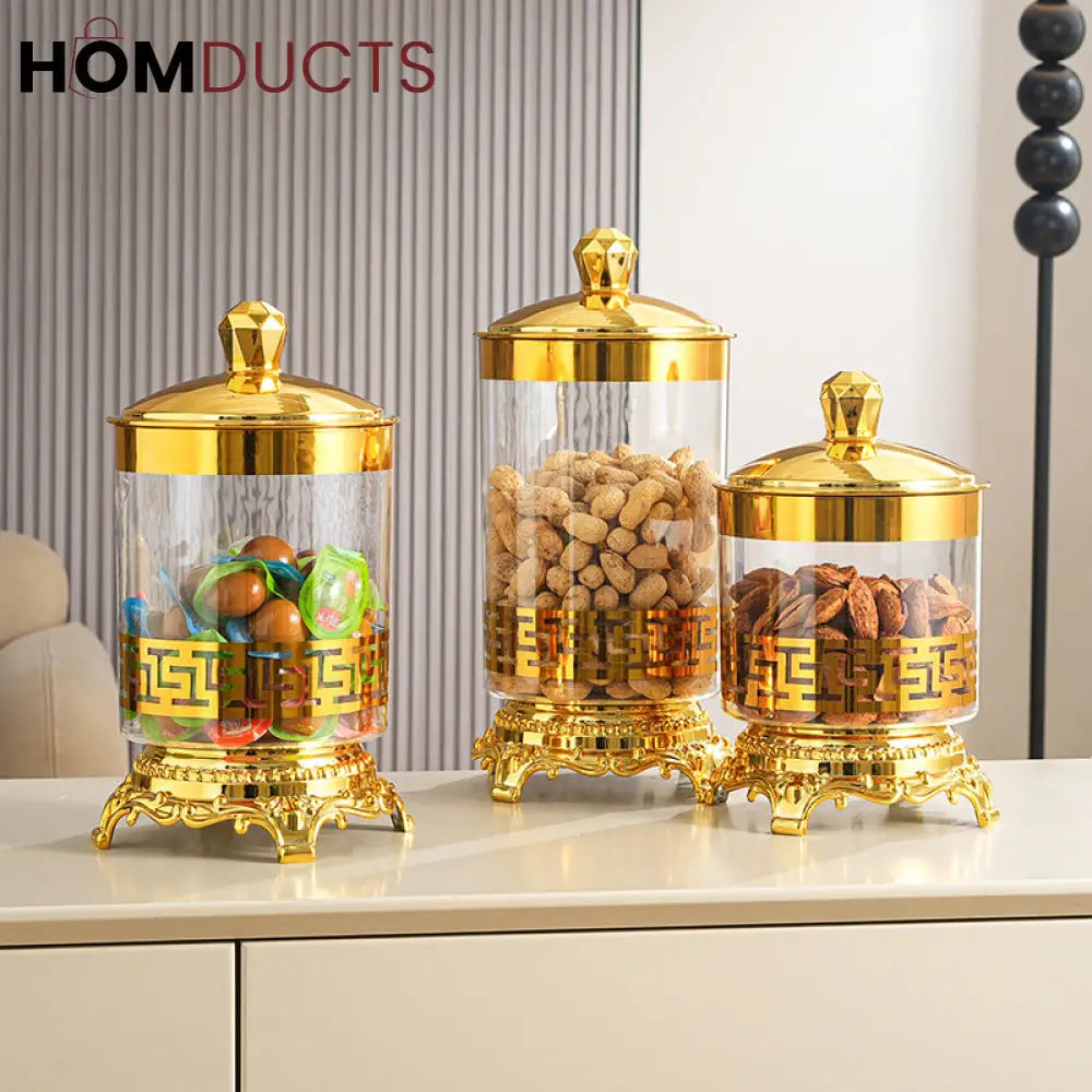 Elegant Acrylic Candy Jar Set - 3 Piece Transparent Treat Storage