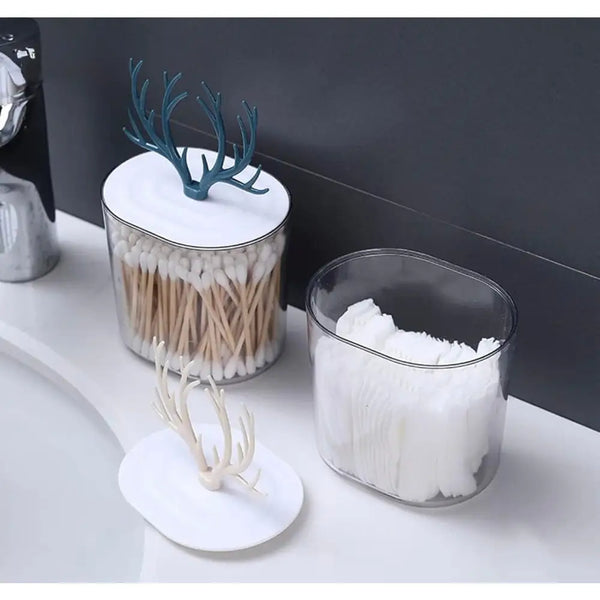 Elegant Acrylic Multifunctional Swab & Jewelry Organizer Storage Box