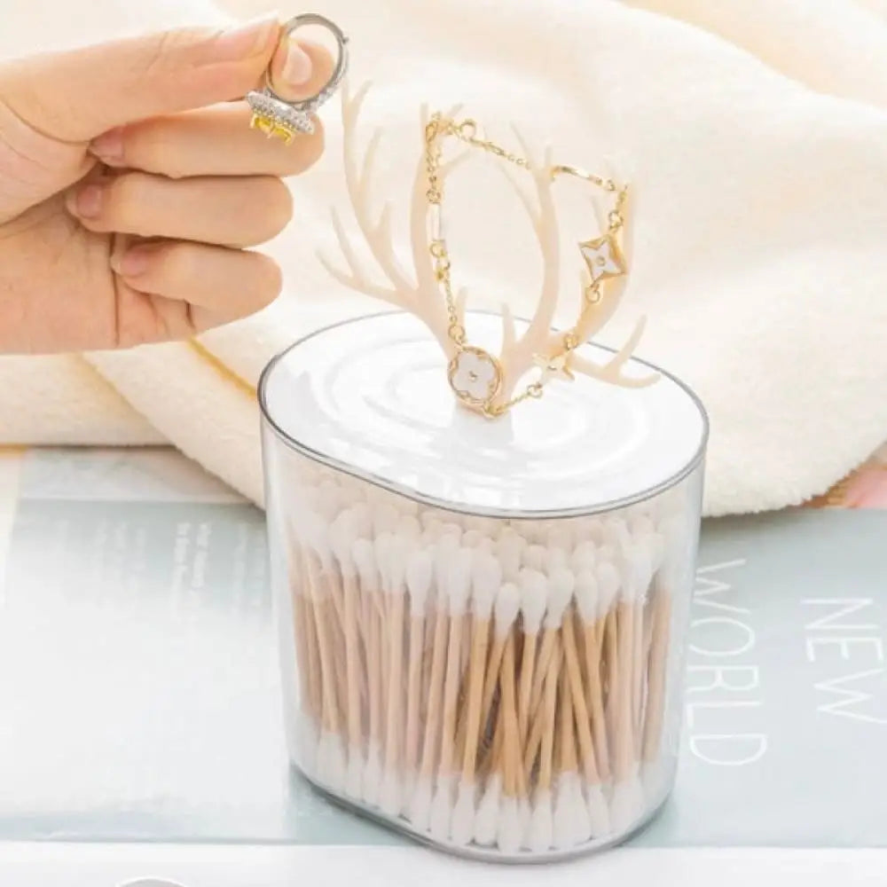 Elegant Acrylic Multifunctional Swab & Jewelry Organizer Storage Box