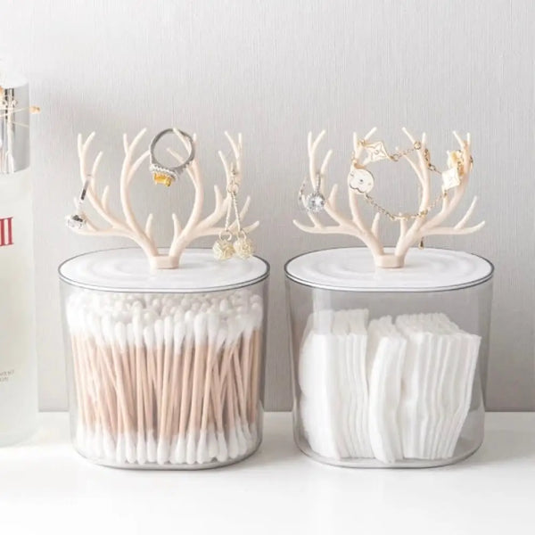 Elegant Acrylic Multifunctional Swab & Jewelry Organizer Storage Box
