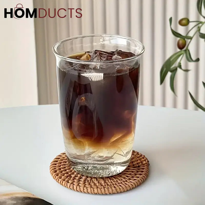 Elegant Borosilicate Glass Coffee Cup - 400ml | Heat Resistant & Dishwasher Safe