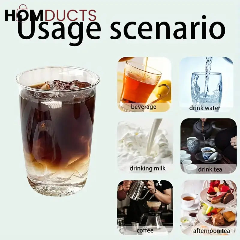 Elegant Borosilicate Glass Coffee Cup - 400ml | Heat Resistant & Dishwasher Safe