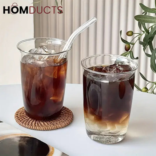 Elegant Borosilicate Glass Coffee Cup - 400ml | Heat Resistant & Dishwasher Safe