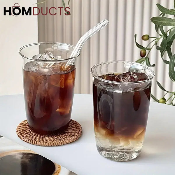 Elegant Borosilicate Glass Coffee Cup - 400ml | Heat Resistant & Dishwasher Safe