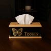Elegant Butterfly Wooden Tissue Box – Black & Gold
