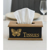 Elegant Butterfly Wooden Tissue Box – Black & Gold