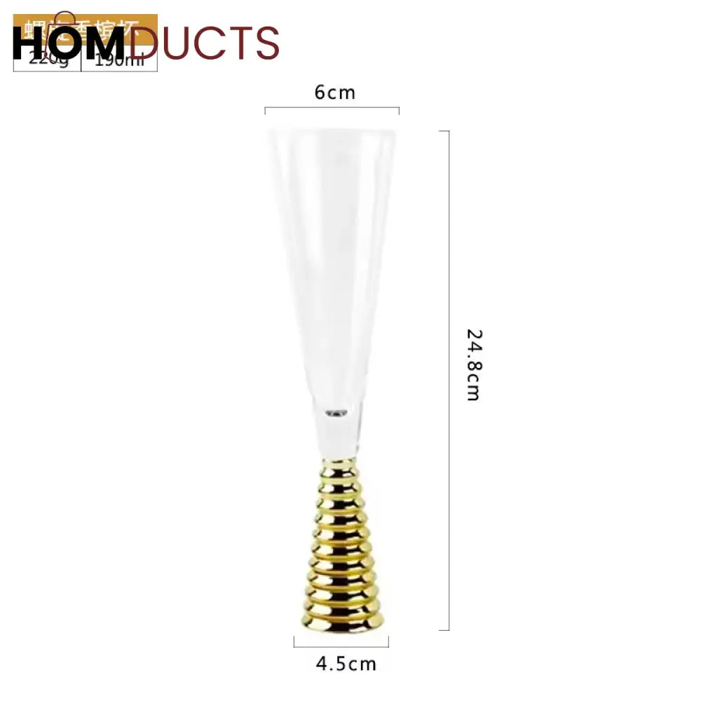 Elegant Crystal Wine Glasses with Unique Screw Thread Design - Set of 6