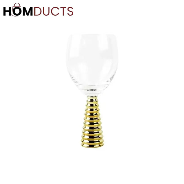 Elegant Crystal Wine Glasses with Unique Screw Thread Design - Set of 6