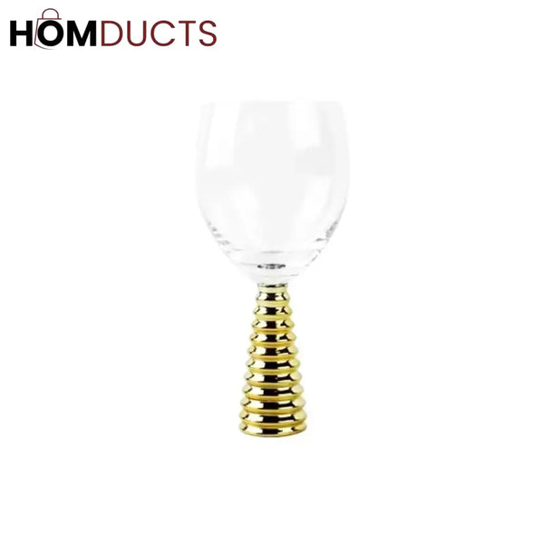 Elegant Crystal Wine Glasses with Unique Screw Thread Design - Set of 6