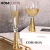 Elegant Crystal Wine Glasses with Unique Screw Thread Design - Set of 6