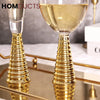 Elegant Crystal Wine Glasses with Unique Screw Thread Design - Set of 6