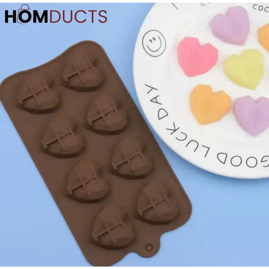 Elegant Diamond Heart Silicone Chocolate Mold for DIY Baking & Cake Decor