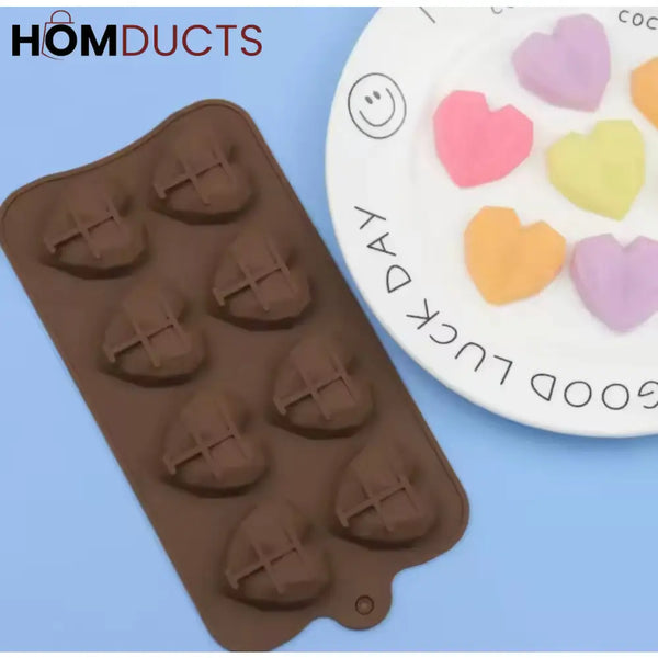 Elegant Diamond Heart Silicone Chocolate Mold for DIY Baking & Cake Decor