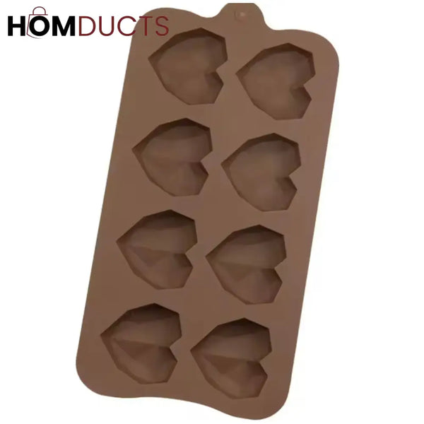 Elegant Diamond Heart Silicone Chocolate Mold for DIY Baking & Cake Decor