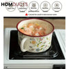 Elegant Enamel Soup & Noodle Pot: Versatile Flower Ceramic Design