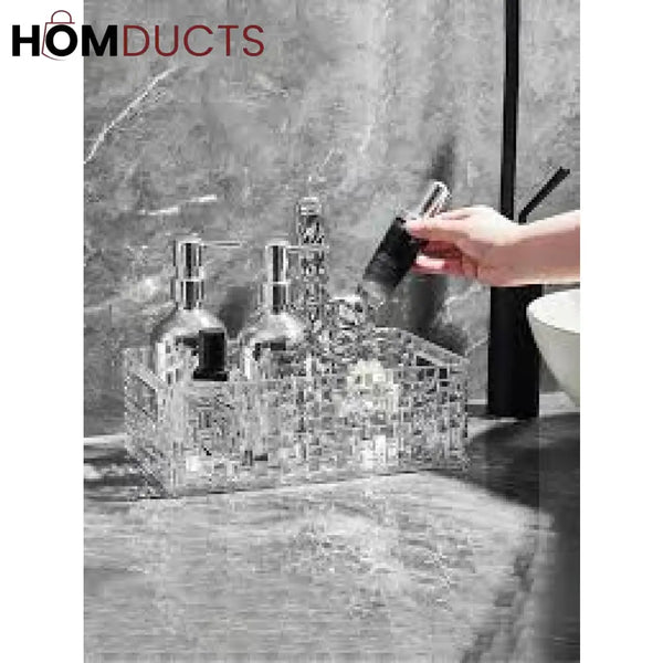 Elegant Glacier Pattern Makeup and Perfume Organizer Basket