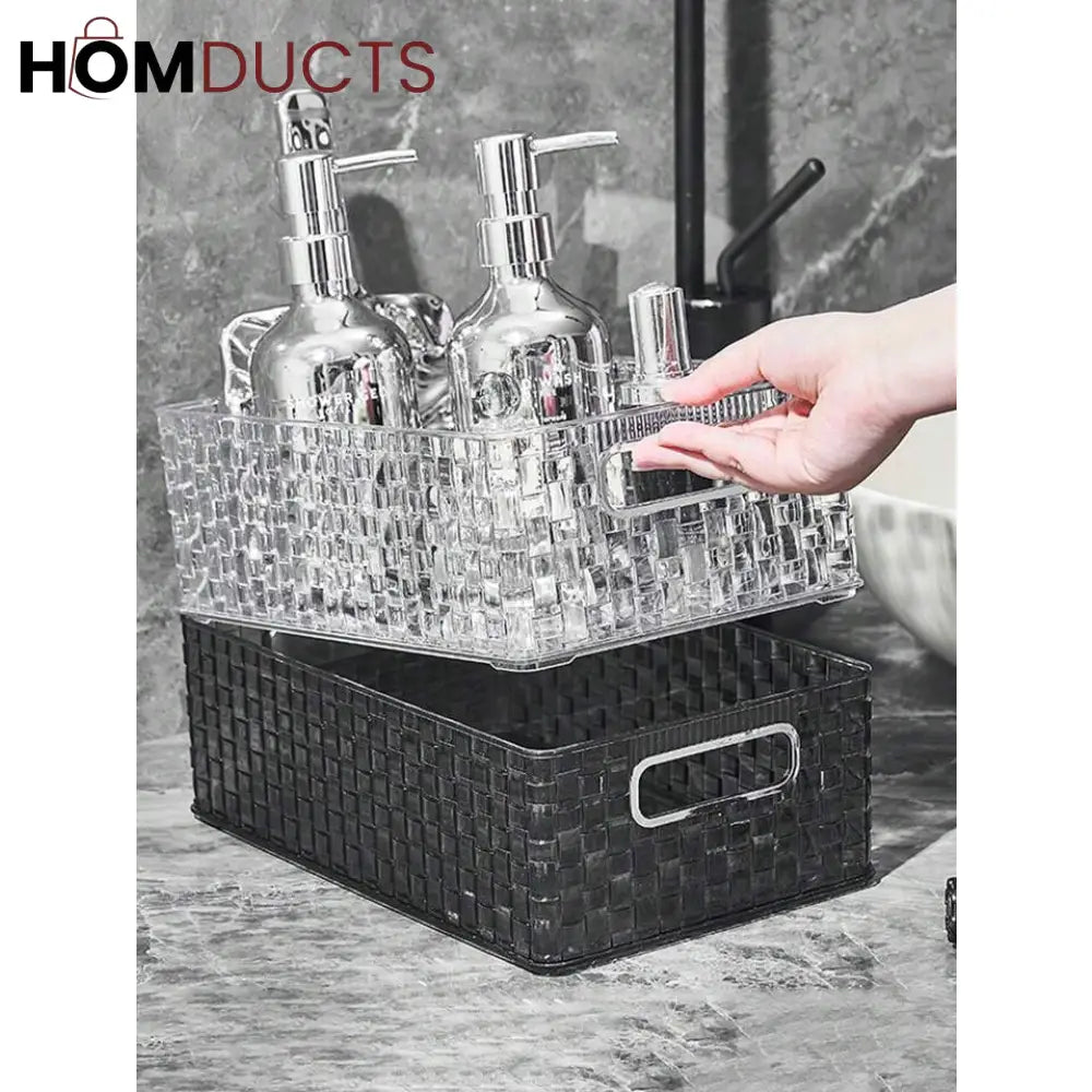 Elegant Glacier Pattern Makeup and Perfume Organizer Basket