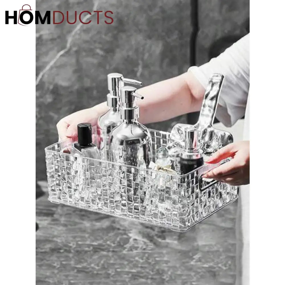 Elegant Glacier Pattern Makeup and Perfume Organizer Basket