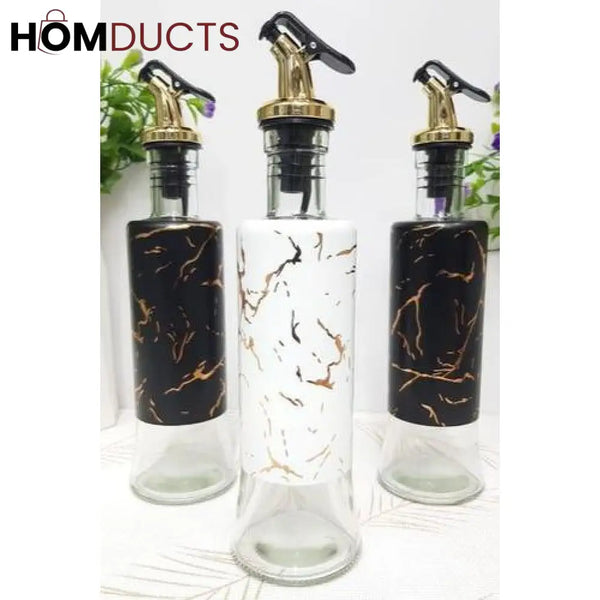 Elegant Glass Oil and Vinegar Dispenser Bottle - Precise Pouring, Healthy Cooking