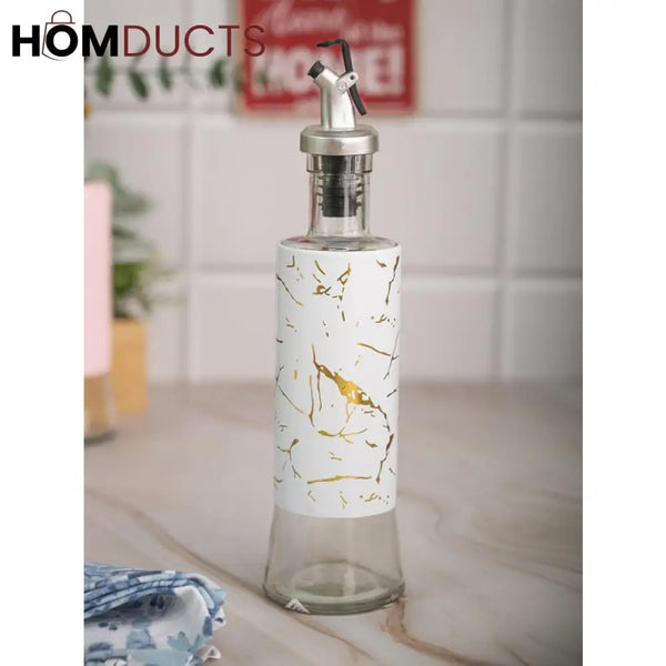 Elegant Glass Oil and Vinegar Dispenser Bottle - Precise Pouring, Healthy Cooking