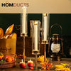 Elegant Gold Candlestick Holders for Home Decor | Set of 2 Glass Hurricane Candle Stands
