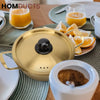 Elegant Gold Korean-Style Aluminum Pot with Lid – Lightweight & Heat-Resistant Noodle Cooking Pan 22cm