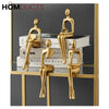 Elegant Gold Thinker Statue Set - Abstract Resin Sculptures for Home and Office Decor