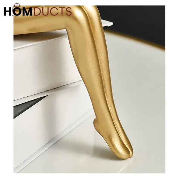 Elegant Gold Thinker Statue Set - Abstract Resin Sculptures for Home and Office Decor