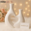 Elegant Heart Shaped Ceramic Vase Set – Modern Luxury Home Décor