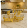 Elegant Heart-Shaped Dual Crystal Condiment Set
