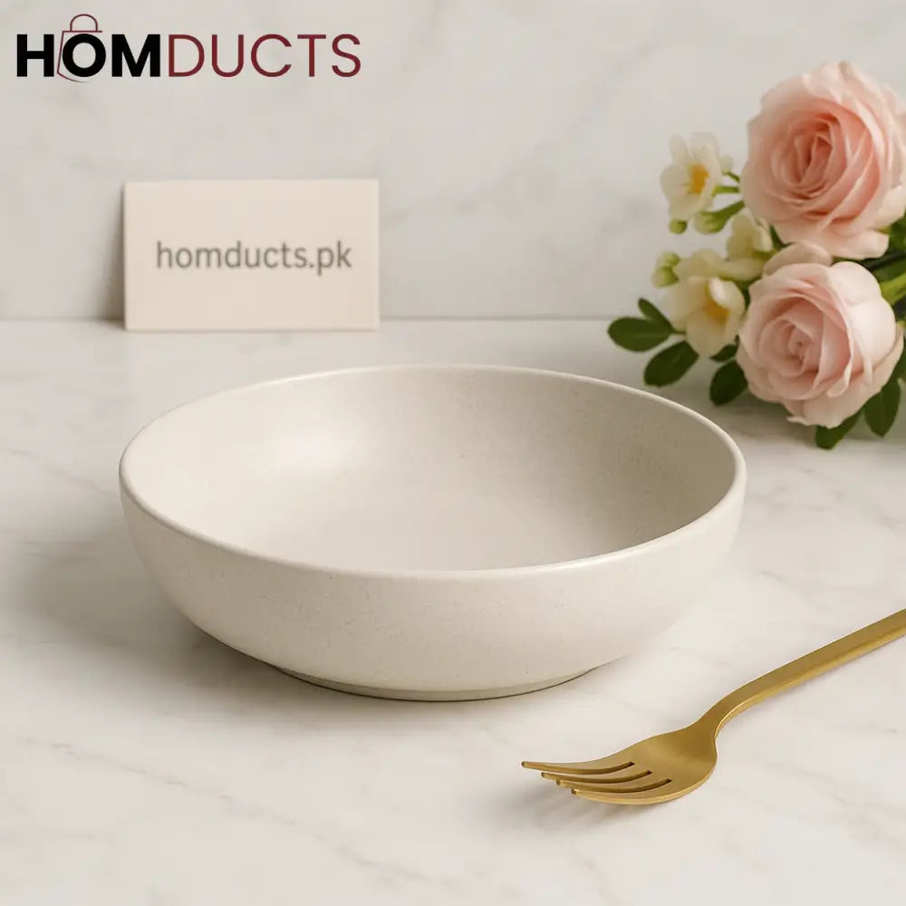 Elegant Ivory Deep Plate – Minimalist Luxury Dining Bowl