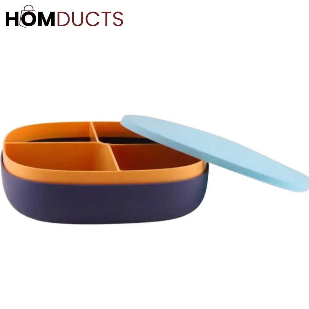 Elegant Macaron Candy Box – Multi-Section Snack Organizer with Lid