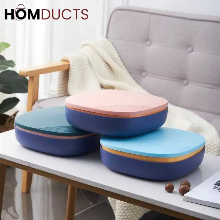 Elegant Macaron Candy Box – Multi-Section Snack Organizer with Lid