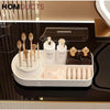 Elegant Makeup Organizer with Brush Holder – Dustproof Cosmetic Storage Box with Maker Brush Cleaner