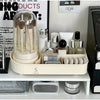 Elegant Makeup Organizer with Brush Holder – Dustproof Cosmetic Storage Box with Maker Brush Cleaner