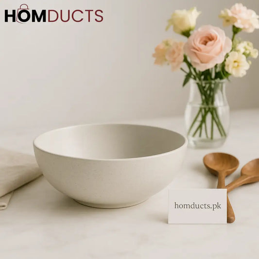 Elegant Matte White Salad Bowl – Minimalist Luxury Tableware