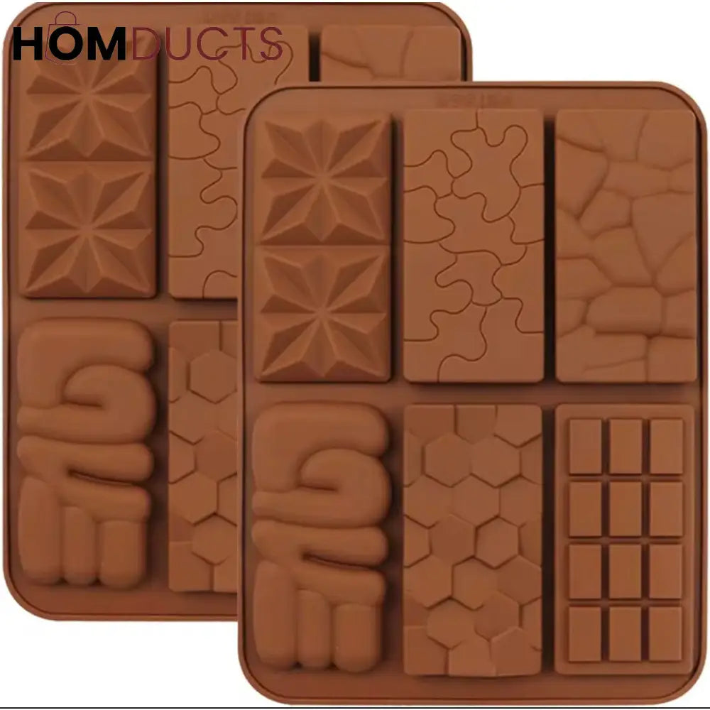 Elegant Mini Chocolate Bar Silicone Mold - 6 Rectangle Cavities, Easy Release