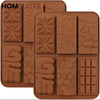 Elegant Mini Chocolate Bar Silicone Mold - 6 Rectangle Cavities, Easy Release