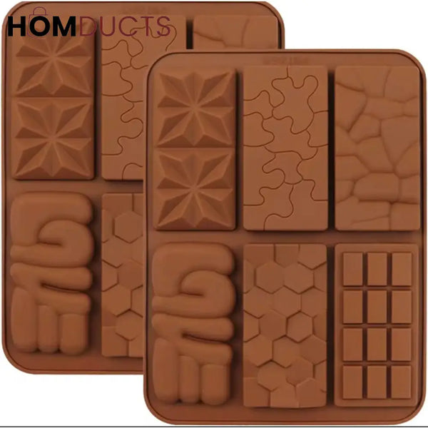 Elegant Mini Chocolate Bar Silicone Mold - 6 Rectangle Cavities, Easy Release
