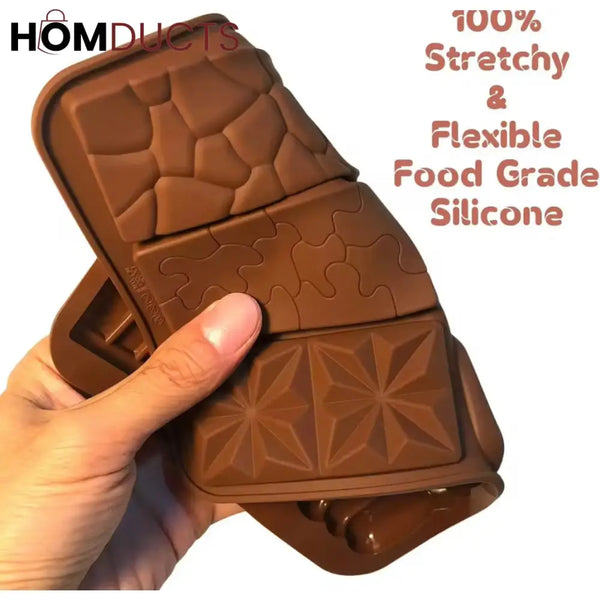 Elegant Mini Chocolate Bar Silicone Mold - 6 Rectangle Cavities, Easy Release