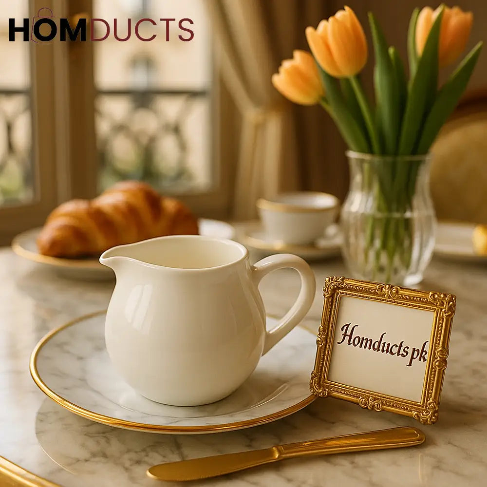 Elegant Porcelain Milk Jug – Classic White Creamer for Tea & Coffee (330ml)